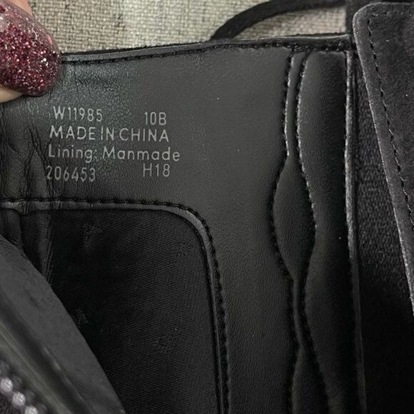 Cole Haan Black Suede Leah Bootie Lace Up Block Heel New 10 - Picture 10 of 11